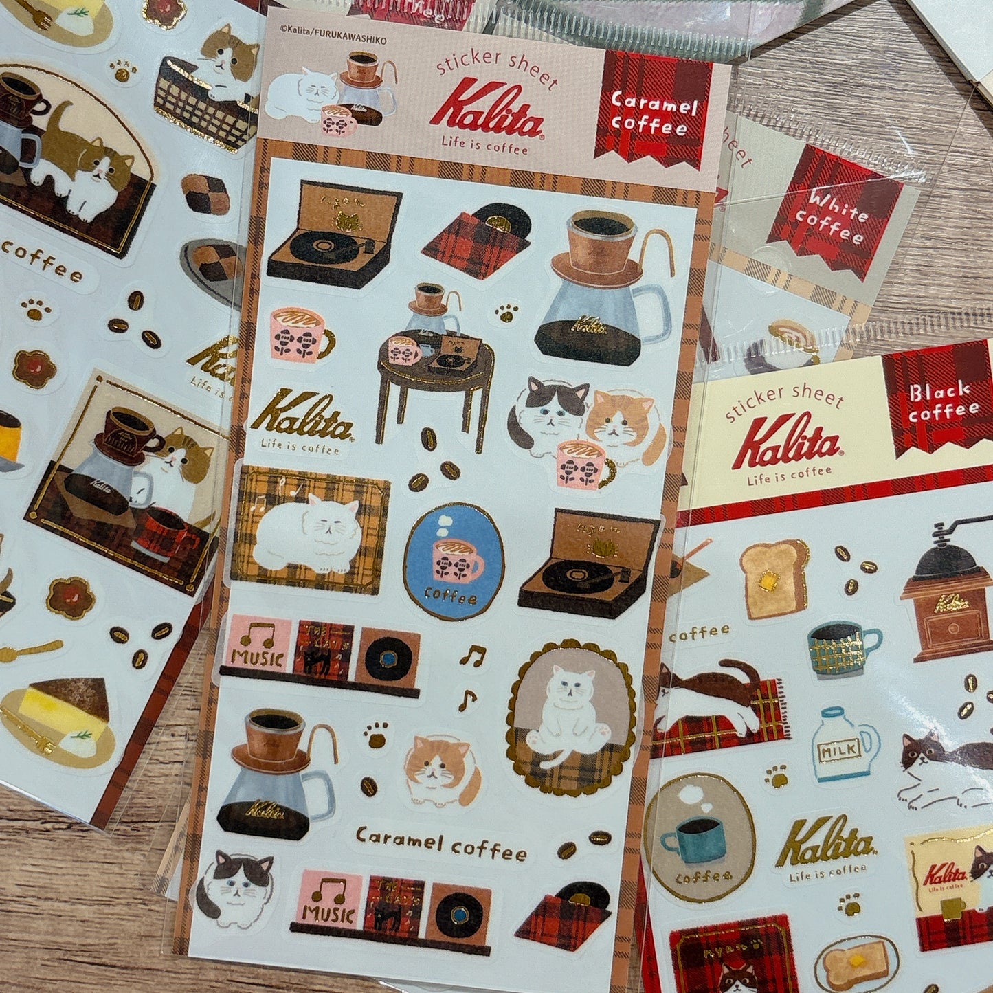 日本Kalita 貓咪咖啡館系列貼紙 - 一共4 款