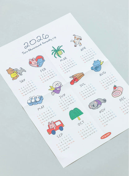 2026 Jelly bear - 檯面桌上月曆* [預購貨品，下單後14天出貨]