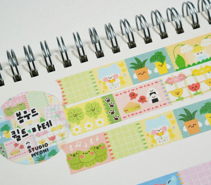 韓國Miyori 四季手帳紙膠帶 - 夏天的金魚和八爪魚* [預購貨品，下單後14天出貨]