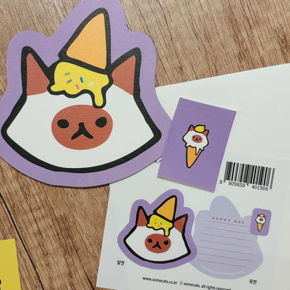 韓國插畫家썸켓츠心意卡系列 - 芒果雪糕🍦貓咪