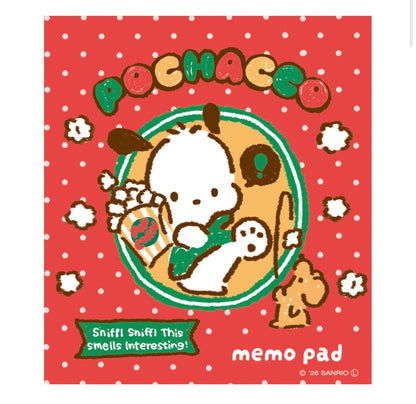 日本古川紙工 x Sanrio 零食系列便條簿80張: PC狗的爆谷時間 [預購貨品，下單後14天出貨]