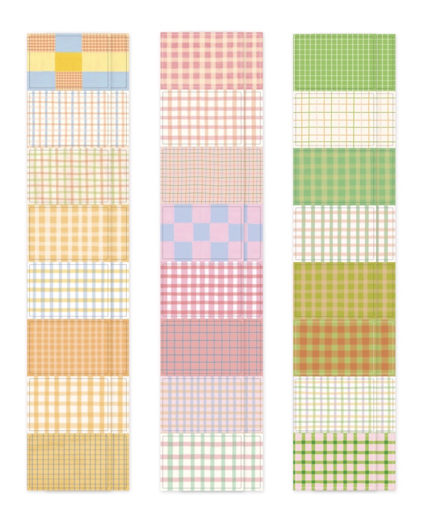 韓國By Nacoo Message and Label 盒仔貼紙 - 格仔 * [預購貨品，下單後一星期出貨]