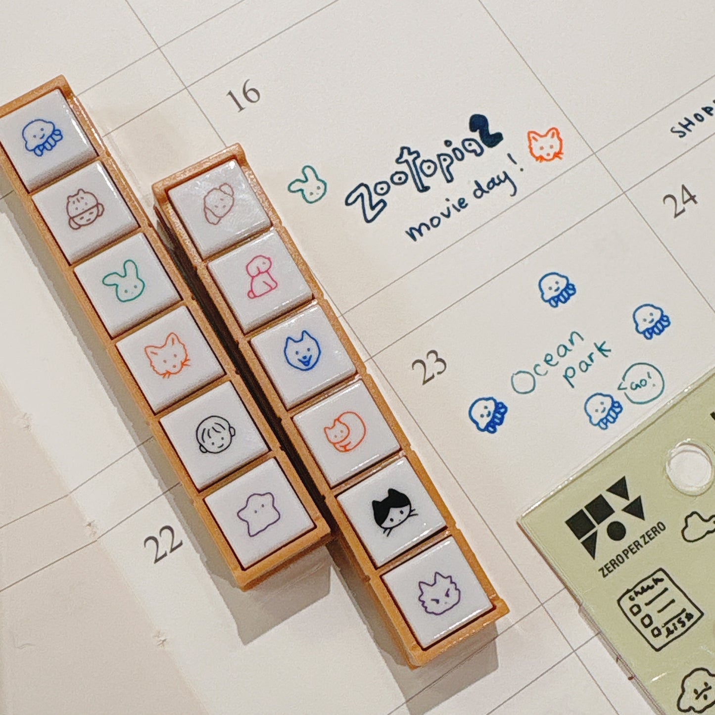 Zero per Zero 聯乘日本Pochitto6 按鈕式帶墨印章