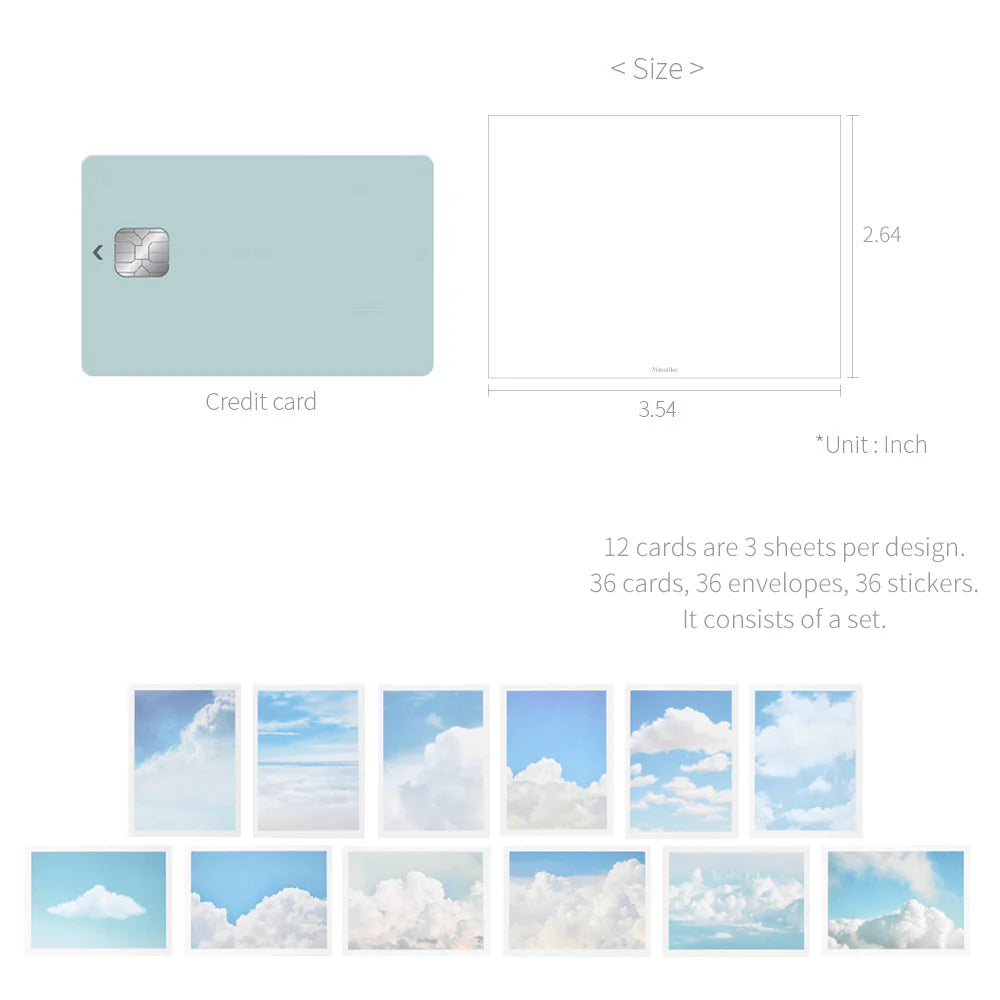 韓國Monolike 36 Days Mini Message Card Set (一套36 張）藍天 [預購貨品］