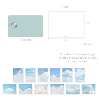 韓國Monolike 36 Days Mini Message Card Set (一套36 張）藍天 [預購貨品］