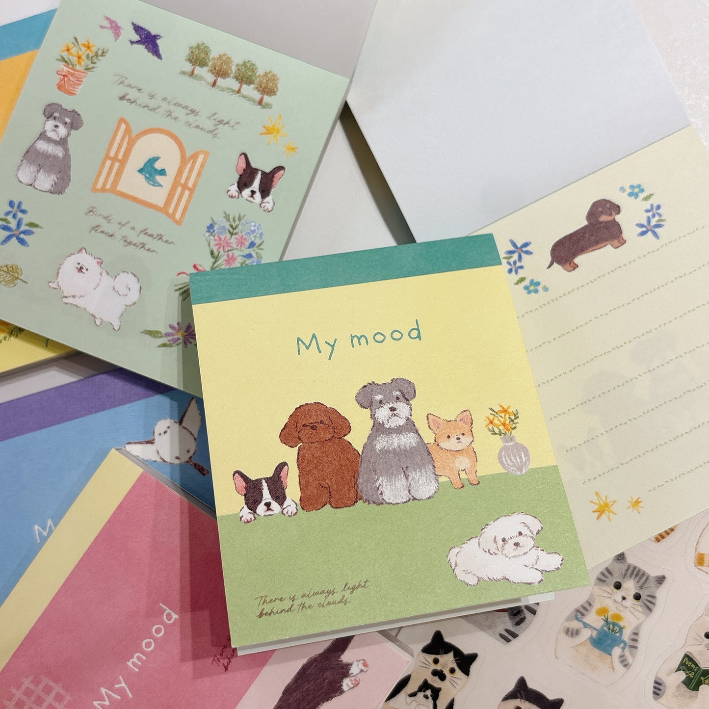 日本 NB Lovely Pets My Mood 四圖案 80頁便條簿 - 狗狗
