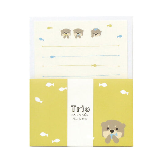 日本 Trio Animal 迷你信紙 Letter Set - 水獺寶寶