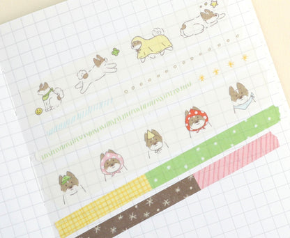 韓國 Wannais 和紙紙膠帶套裝 - 狗狗Buddy  [預購貨品，下單後14天出貨]