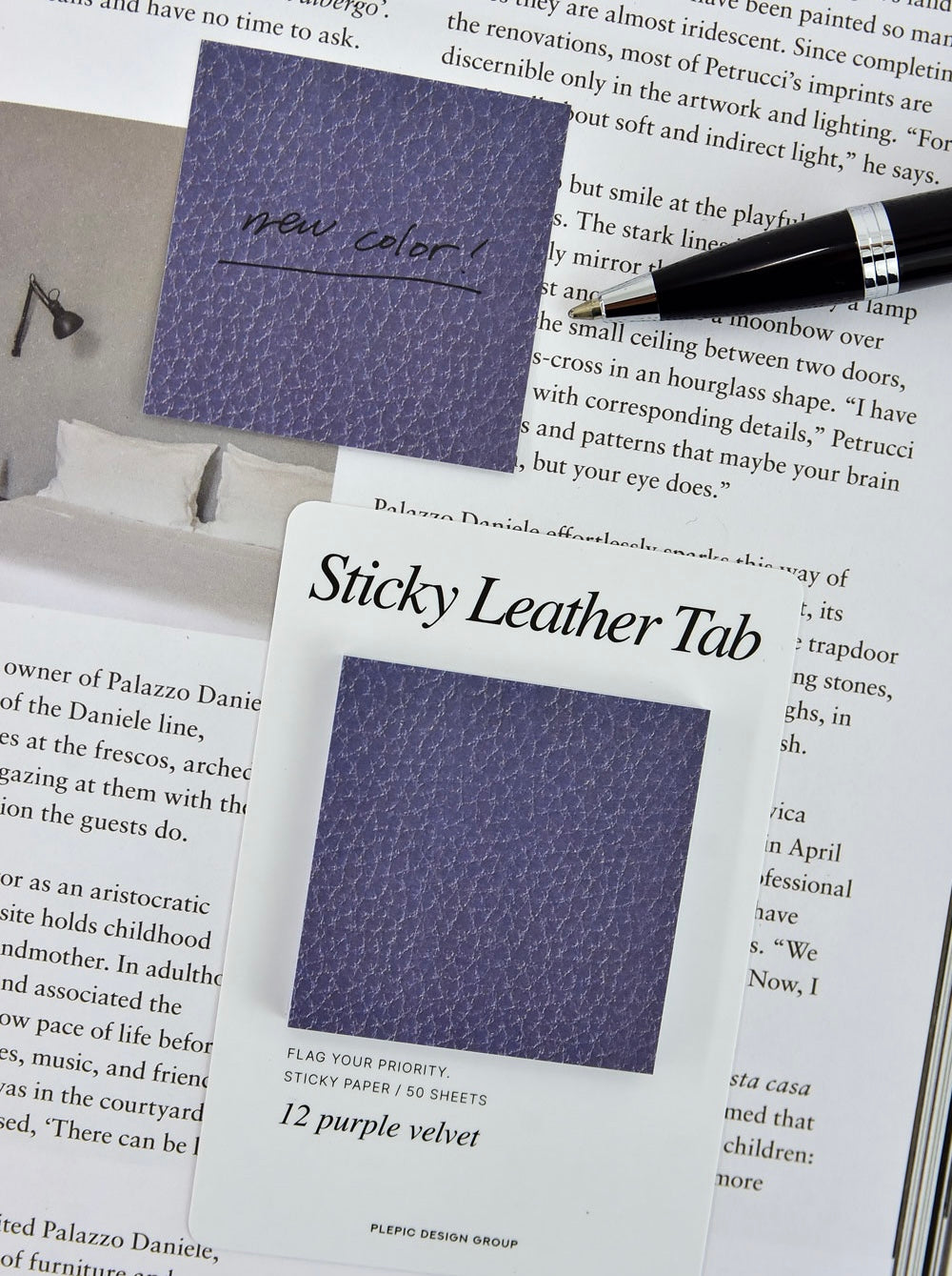韓國Life Stationery Sticky Leather Lab 高貴的皮革系列便條貼 - 長方形