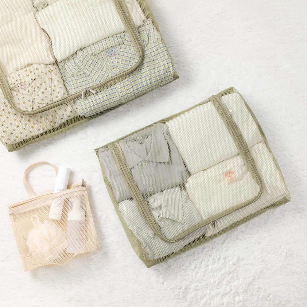 韓國  Pouch Cube 網格旅行收納袋 -  四色可選 * [預購貨品，下單後14天出貨]