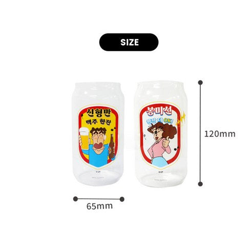 <新企劃> Crayon Shinchan 蠟筆小新 廣志與美冴 玻璃杯 330ml 2入組  * [預購貨品，下單後14天出貨]