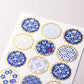 日本エヌビ熨金皺紋貼紙  - 日式藍白花紋