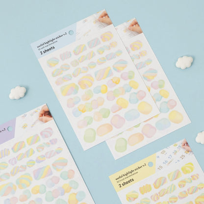 韓國Full design Useful Highlight Stickers - ￼Marshmallow 棉花糖