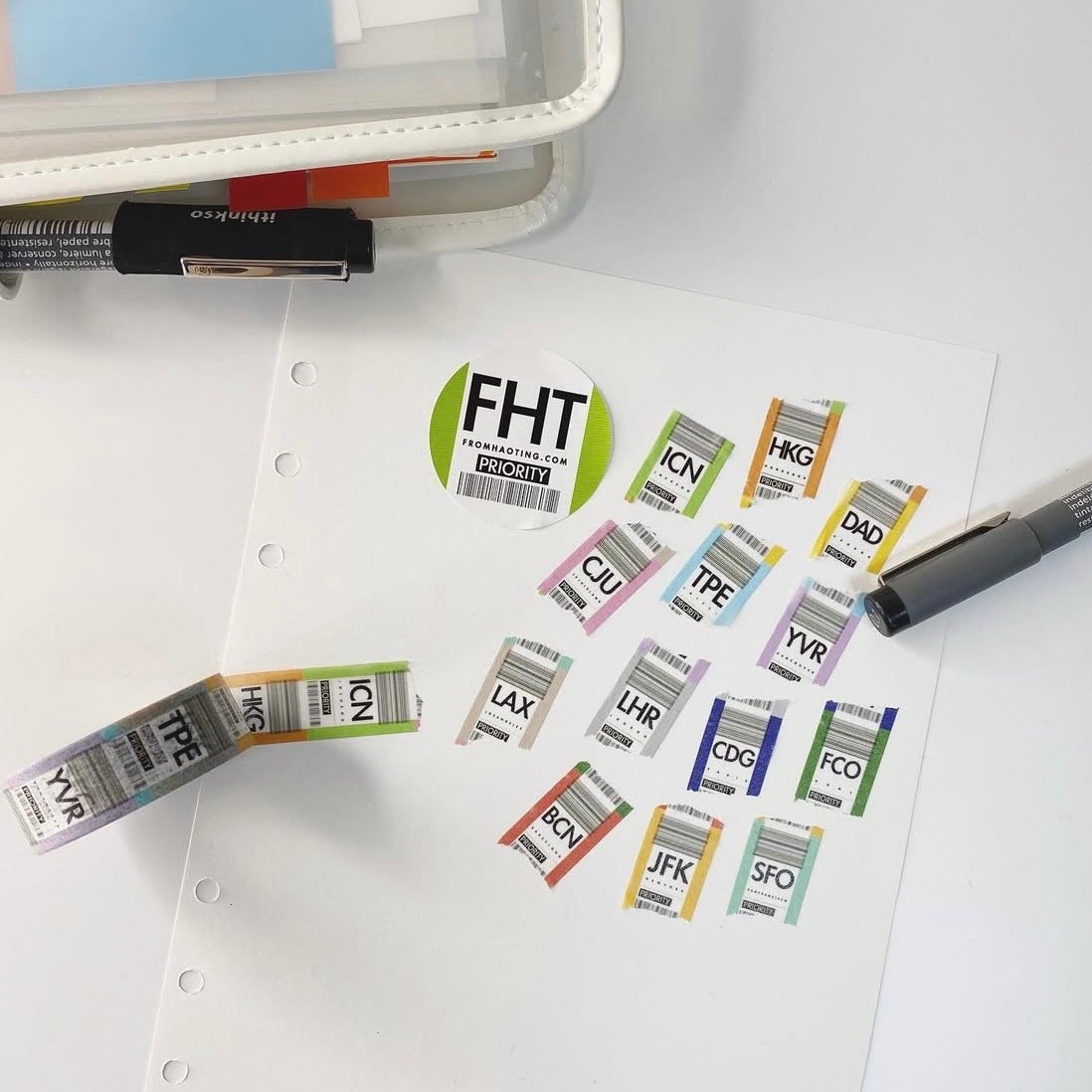 韓國Glen 我的航班Airport Code 紙膠帶* [預購貨品，下單後14天出貨]