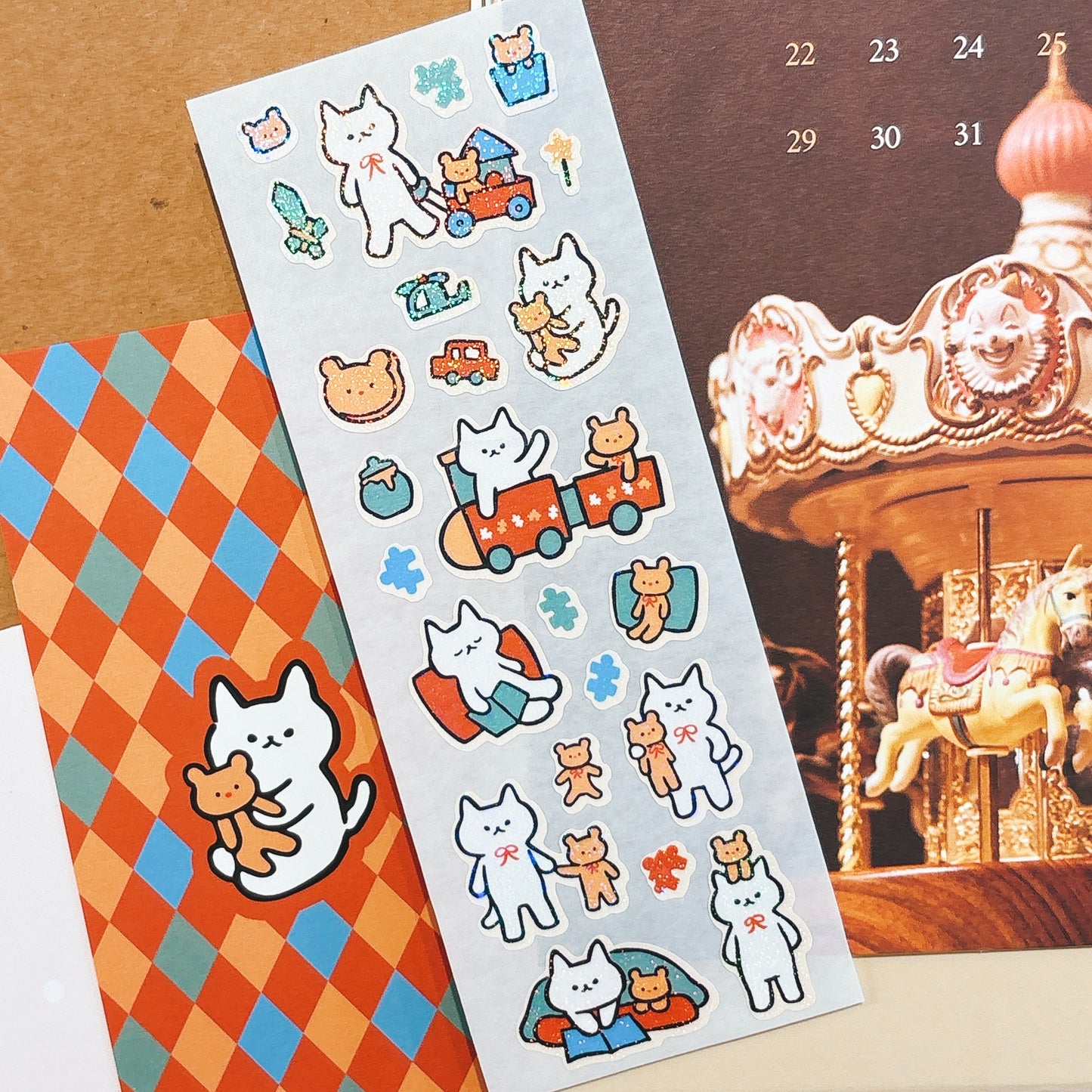 韓國插畫家썸켓츠 貼紙系列 - 貓咪和小熊