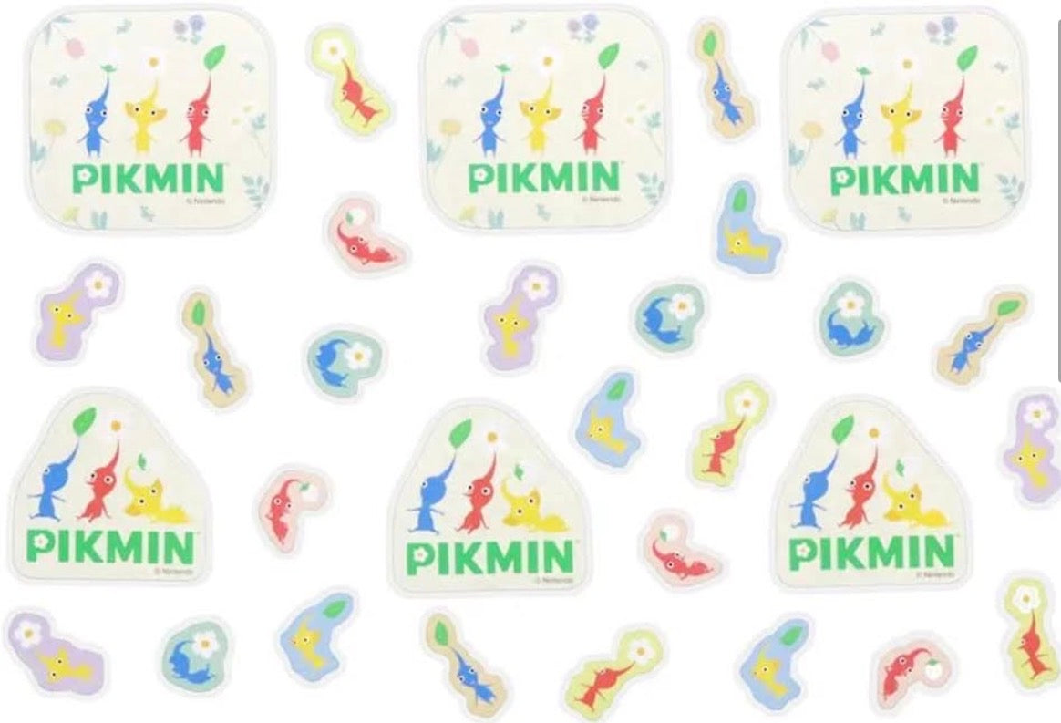 日本任天堂Pikmin 貼紙包連Zipper Bag - Beige（預購貨品，即日截單🧡）