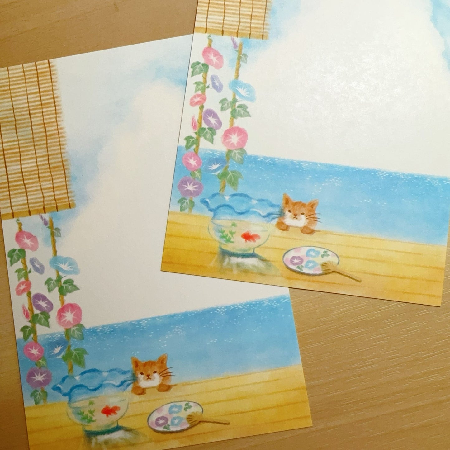 日系插畫 Creald Postcard系列 - 夏日海邊🏖️貓貓