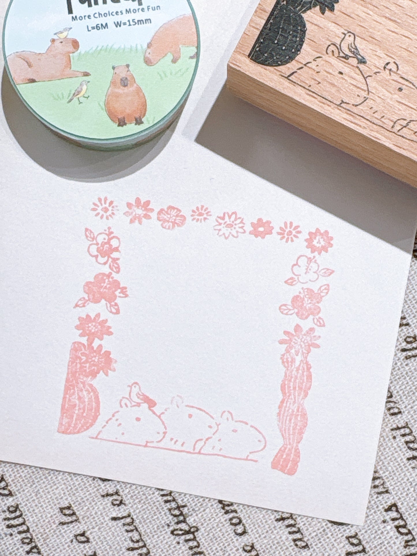 日本 I love Stamp 木製框框印章 - 人氣王👑水豚君