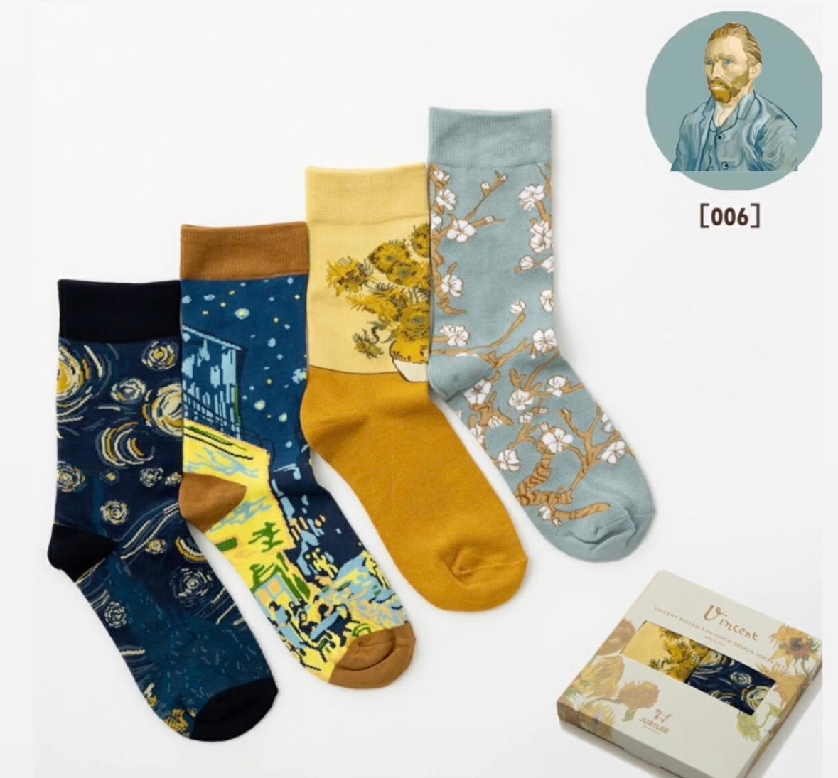 日本Jobily Company 中筒襪4 雙禮盒套裝 - 莫奈的睡蓮花園 [ 預購貨品］