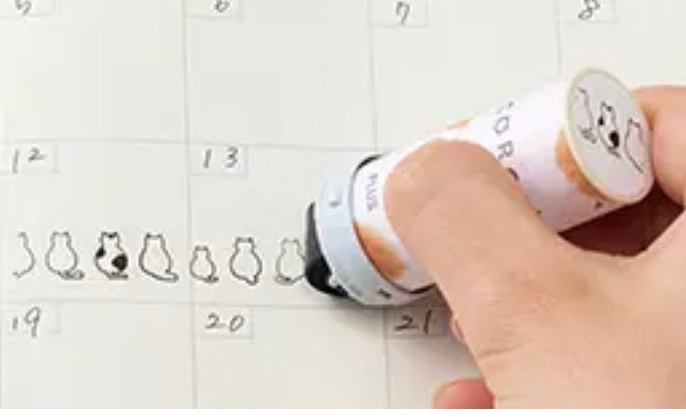 日本PLUS Deco Roll 全部都係貓咪的轆轆印章