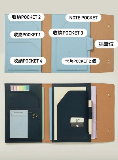 韓國Better Together Organizer 多功能皮革收納包連A5 Notepad 套裝 [預購貨品，下單後14天出貨]