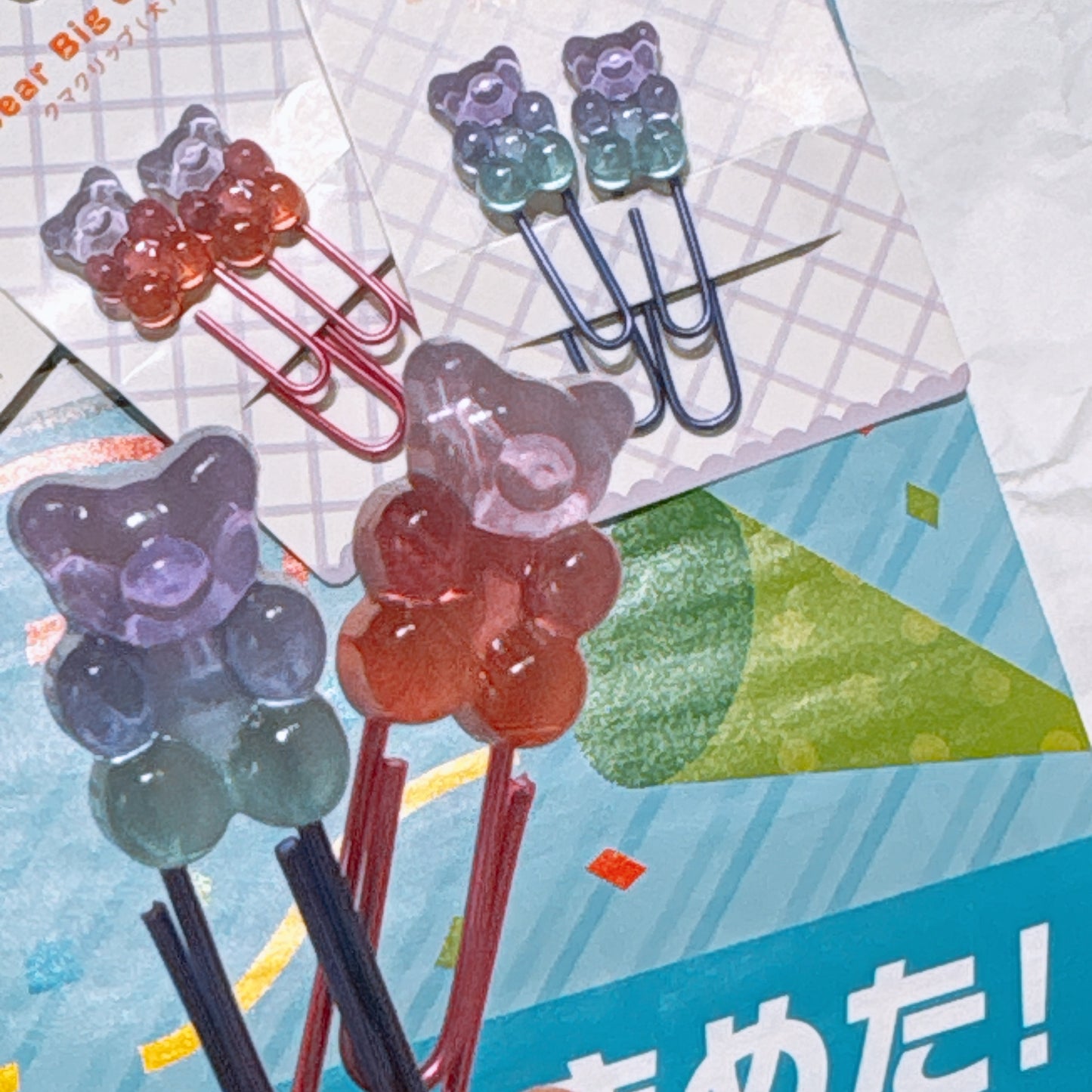 日本 echo Clip 熊仔糖 Gummy Bears 萬字夾 - 一套3個