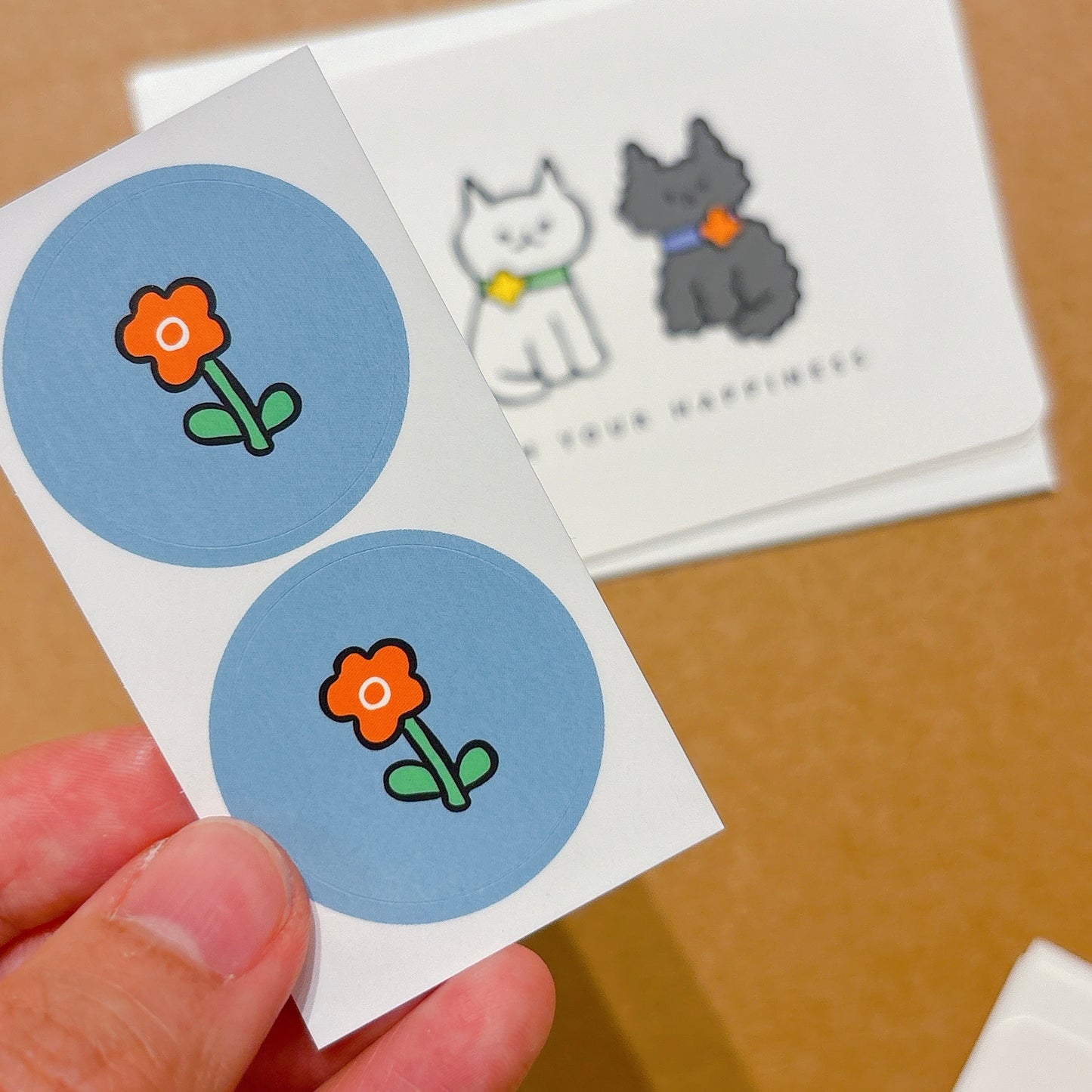 韓國插畫師썸캣츠可愛貓咪小卡 - Wish You Happiness ☺️