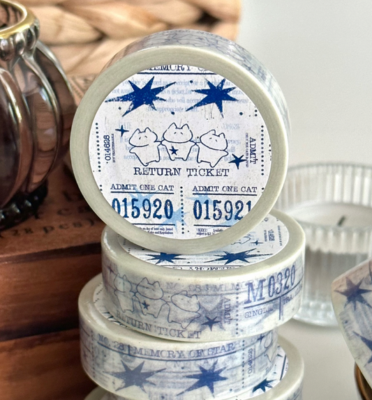 韓國Mewmewbeam 復古藍調紙膠帶 - 10米裝