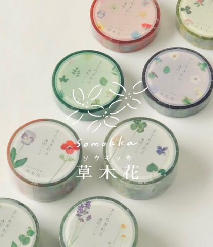 日本Somokka 草木花系列透明紙膠帶 -   花園篇 1 號