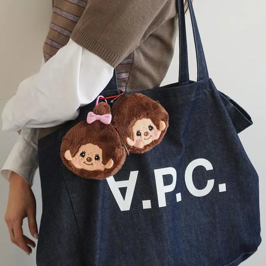 日本Monchichi 毛毛拉鍊收納包及鎖匙扣- 兩款選擇 [預購貨品］
