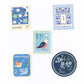 日本エヌビ和紙貼紙包 - 懷舊風郵票集 (淺藍）