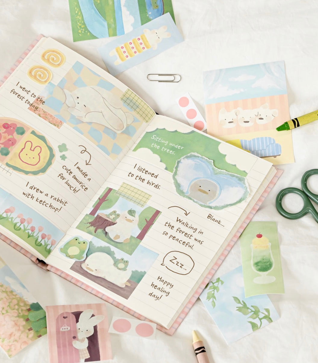 韓國Monolike 溫柔小動物拼貼素材包 Cozy Days Label Stickers Pack *可書寫* [預購貨品，下單後14天出貨]