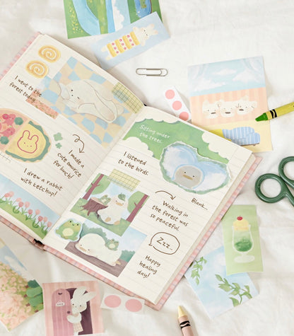 韓國Monolike 溫柔小動物拼貼素材包 Cozy Days Label Stickers Pack *可書寫* [預購貨品，下單後14天出貨]