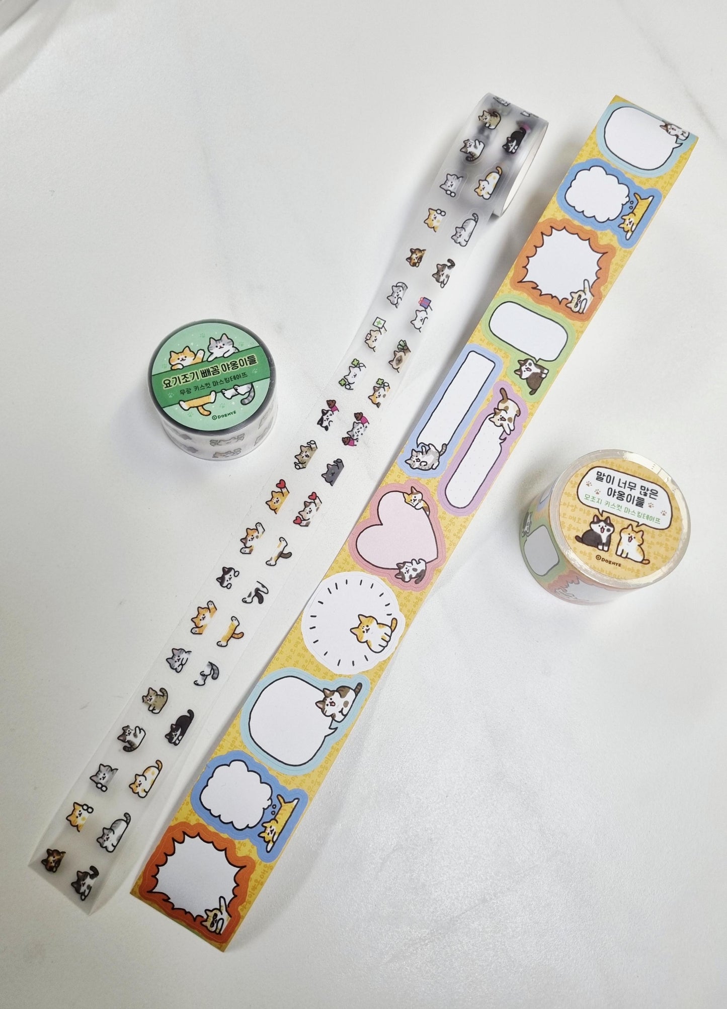 韓國 Doehye Drawing 貓咪四部曲卷裝貼紙 ：第四部曲 - 貓咪想對奴才說（可書寫）預購貨品