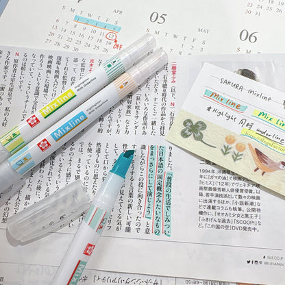 日本Sakura Mixline 雙頭劃綫螢光筆