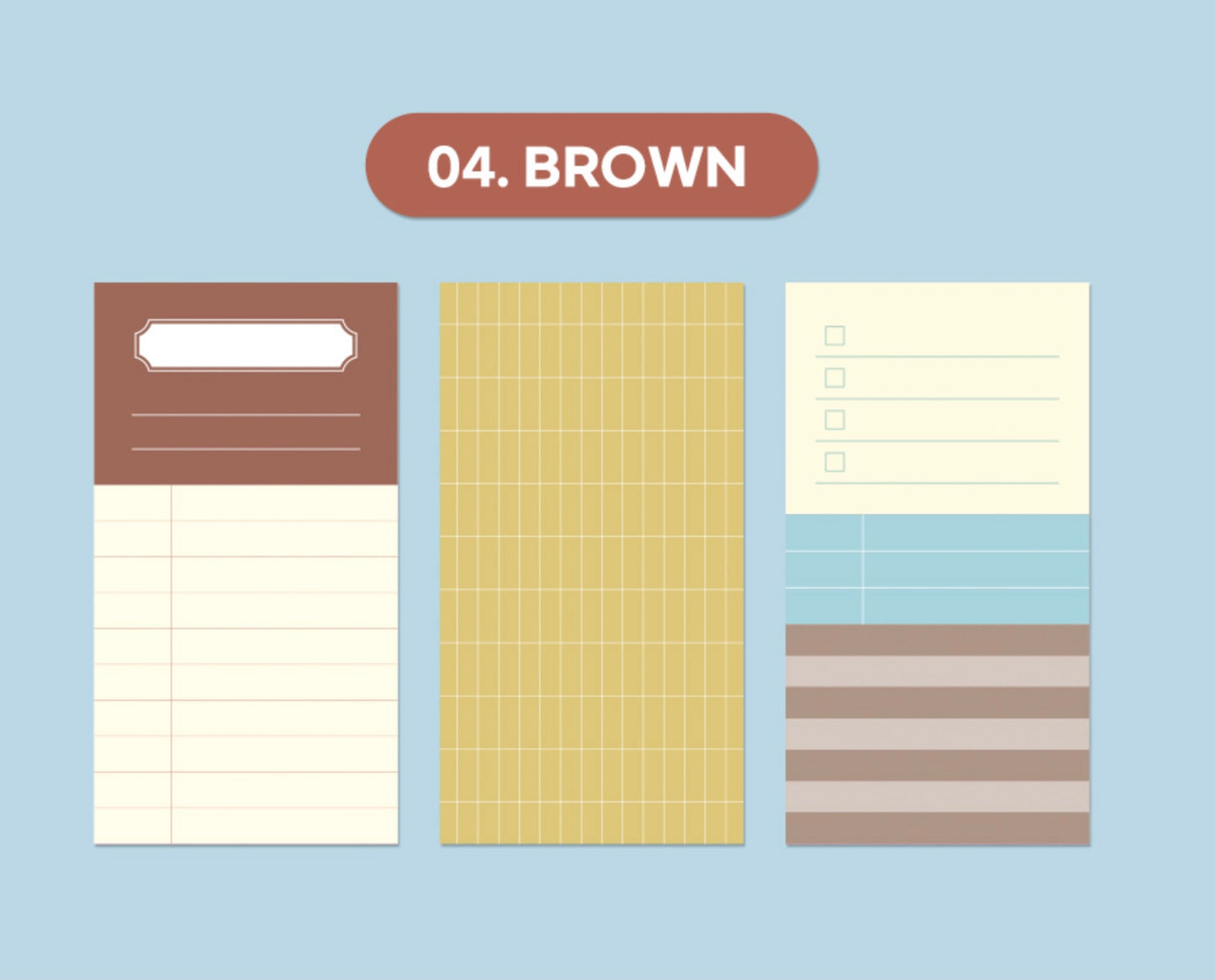 韓國 MONO Paper 便條簿 - Triple memo pad - Brown