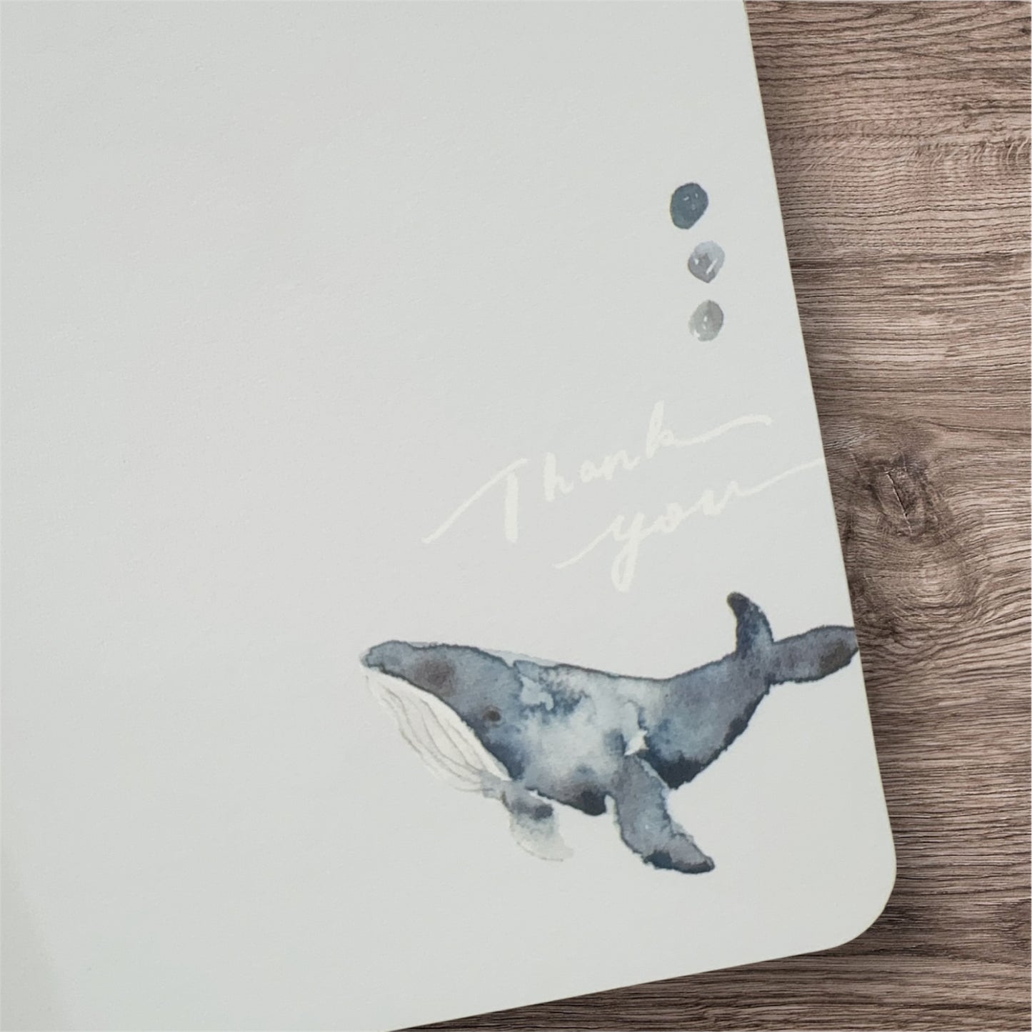 台灣藍色鯨魚水彩風系列感謝卡 - Thank You