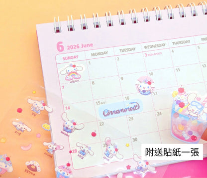 Sanrio Characters 2026 桌上月曆 Twin Calender Version - 肉桂狗 [預購貨品，下單後14天出貨]