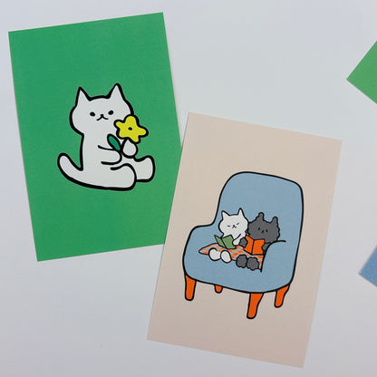 韓國插畫師썸캣츠可愛貓咪 Message Card - 送你一枝花