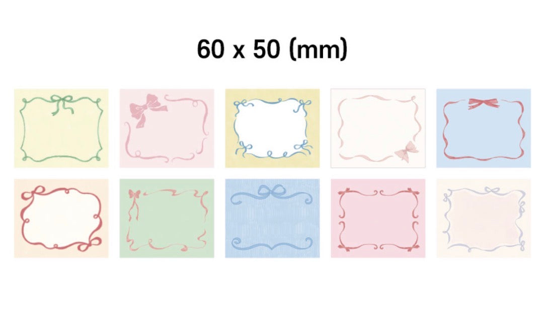 韓國Monolike 絲帶框框拼貼素材包 Ribbon Label Stickers Pack *可書寫* [預購貨品，下單後14天出貨]