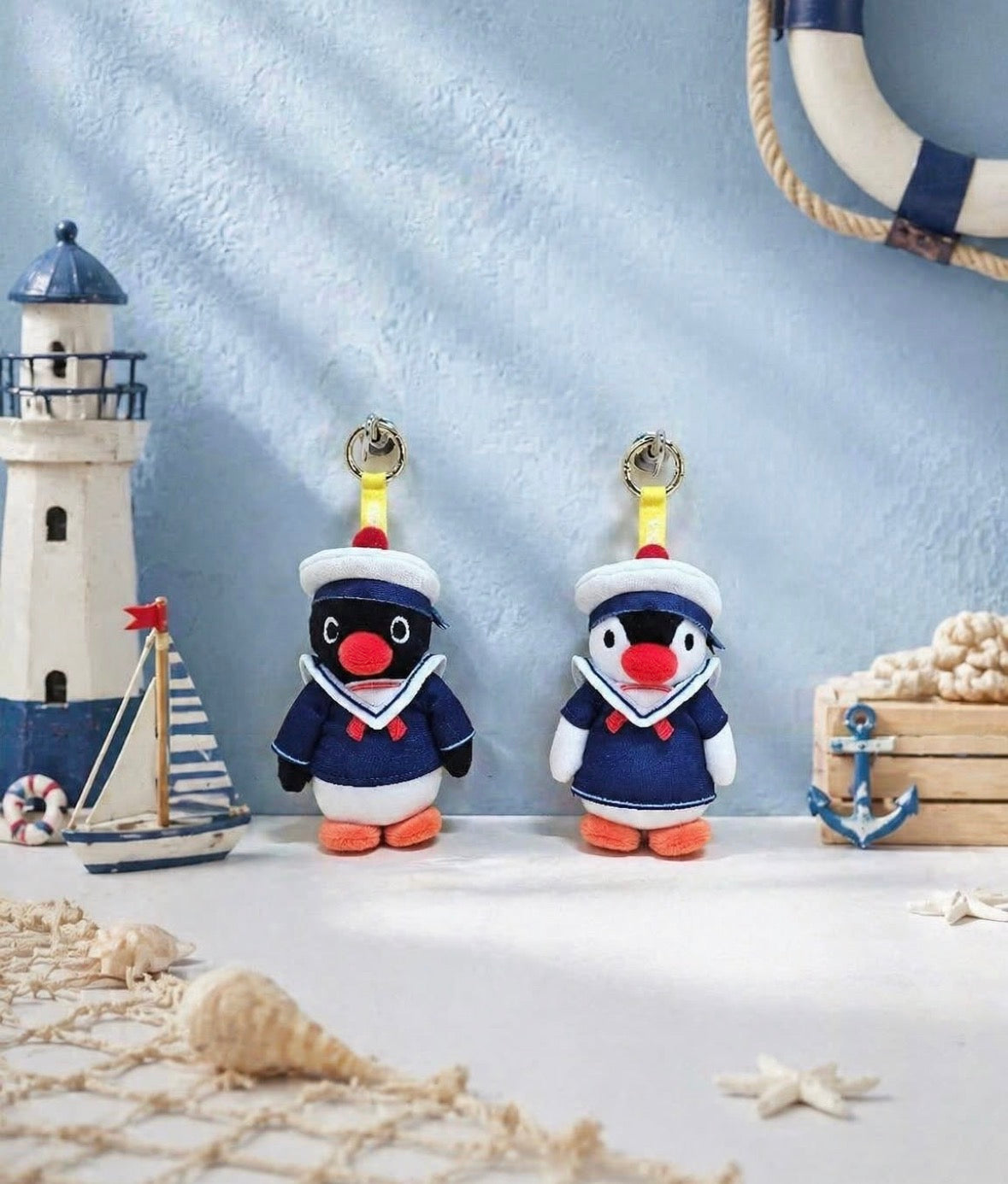 樂天水族館限定‼️韓國Pingu 和Pinga 夏日水手服造型匙扣 [預購貨品，下單後14天出貨]