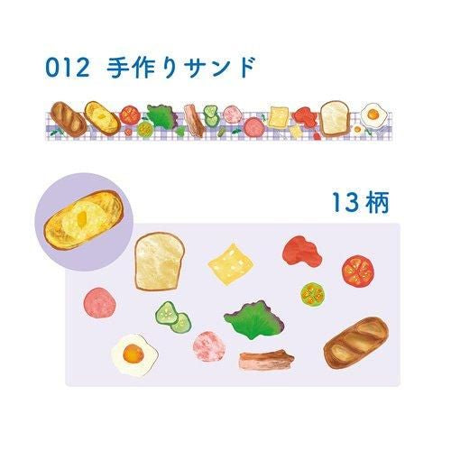 日本 Peritte 粒粒和紙貼紙 - 早餐麵包製作