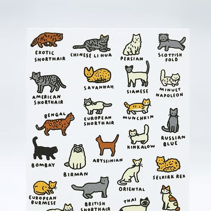 世界圖鑑系列：貓貓絲版印刷明信片