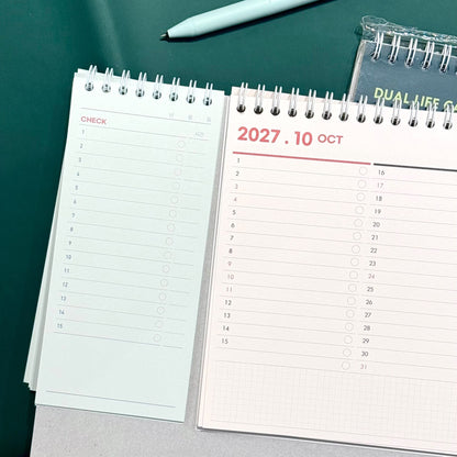 2027 Twin Desk Calender with To Do List Memo Pad