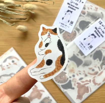 日本4 legs 彩繪貓咪系列: We Love Cats 手帳貼紙包 [預購貨品]