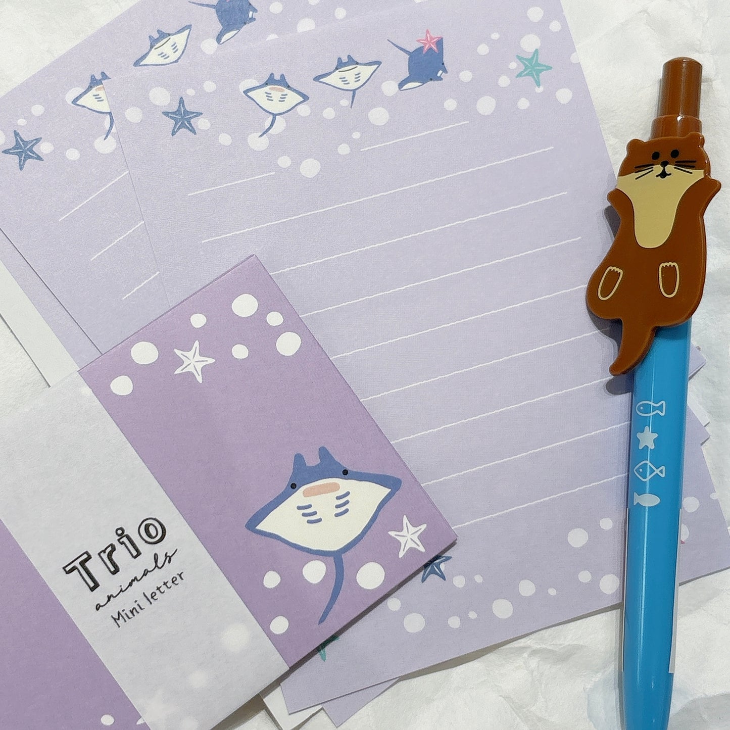 日本 Trio Animal 迷你信紙 Letter Set - 魔鬼魚