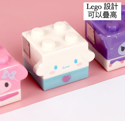 Sanrio Characters Lego Brick 自帶墨水印章套裝 - 一套9 個 (預購商品）