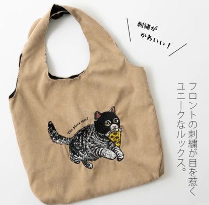 日本Joblie Animal Family 猫刺繍布袋 - 羅賓小貓，The Bread Thief （預購貨品）