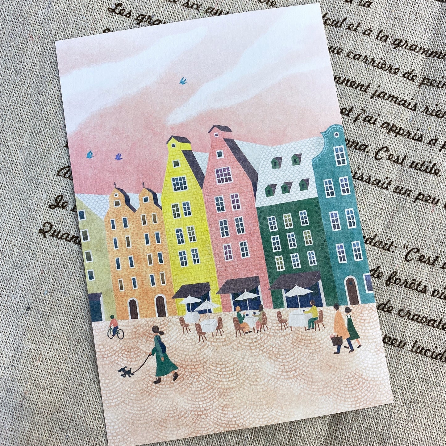 日系插畫 Creald Postcard系列 - 七彩小屋