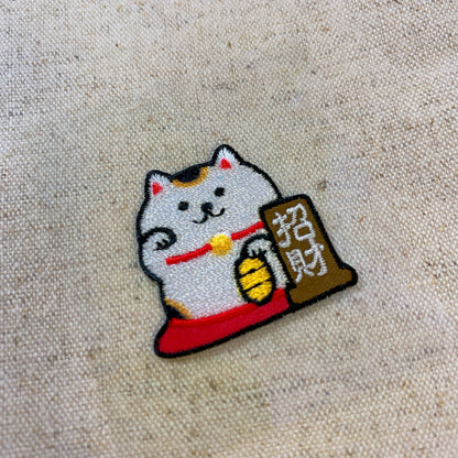 台灣刺繡貼紙 - 招財貓咪